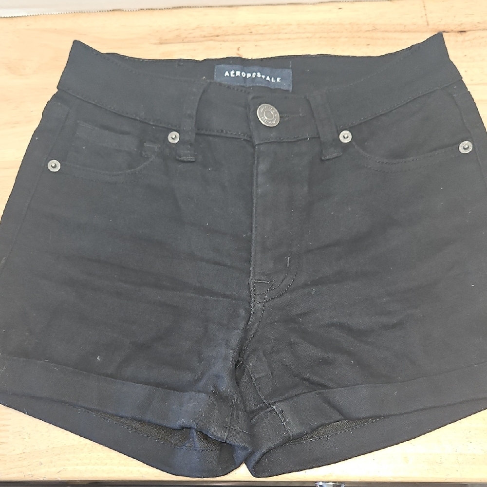 Aeropostale Women's Black  Denim Shorts, Size 00